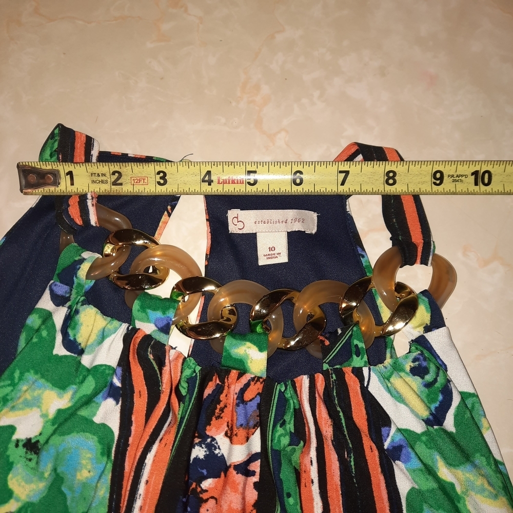 Chetta B Green and Orange Floral Midi Dress - Picture 6 of 10
